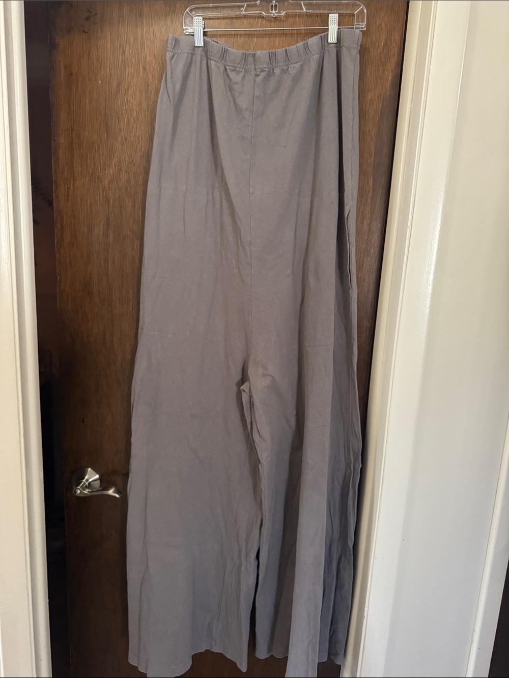Free People Beach Jumpsuit Womens Size‎ XL Gray Jersey Lightweight Wide Leg MIa